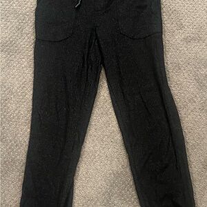 Democracy Women’s Drawstring Jogger Textured Pants Black Size S Deep Pockets